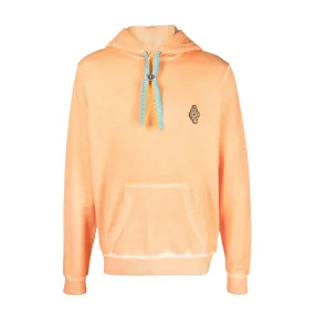 Marcelo Burlon Sunset Embroidered Cross Logo Orange Hoodie