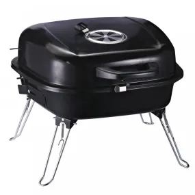 Outsunny Compact Portable Steel BBQ Grill - Black