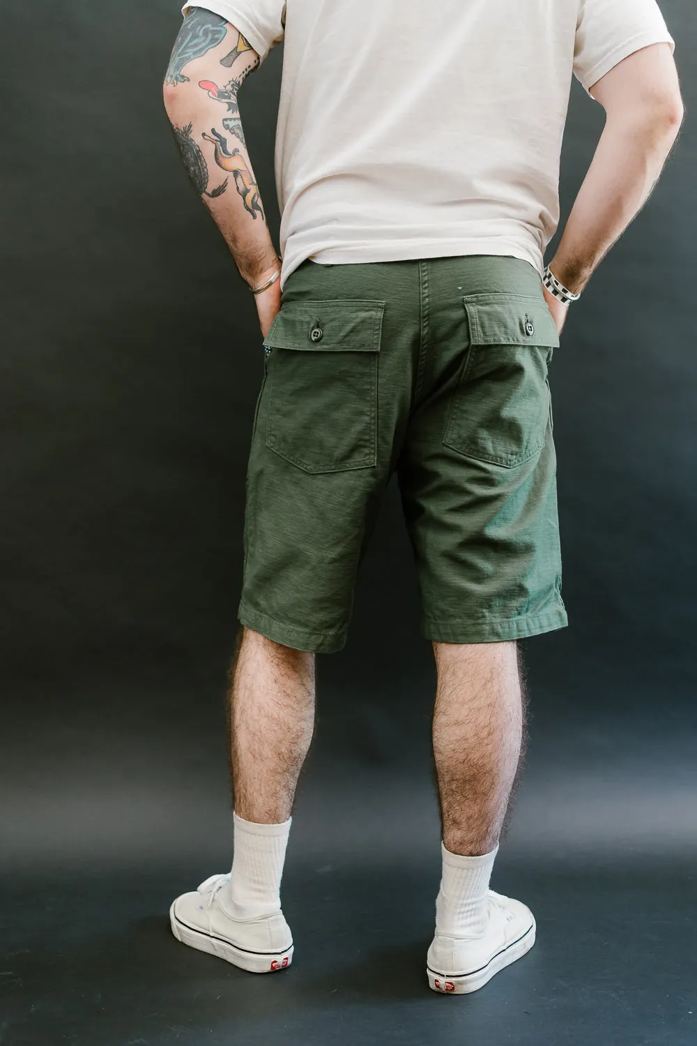 01-7002-16 - Fatigue Shorts - Army Green