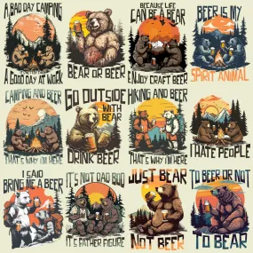 11 Cheers Beer Bear Designs Bundle PNG