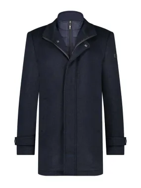 A Fish Named Fred - Navy Funnel Neck Coat