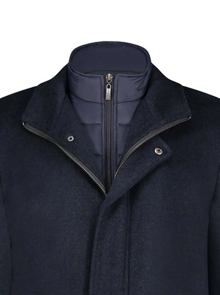 A Fish Named Fred - Navy Funnel Neck Coat