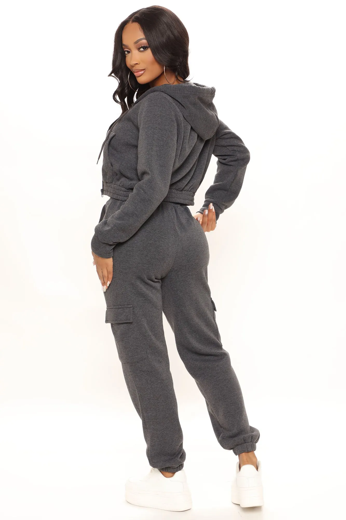 About Time 3 Piece Jogger Set - Charcoal