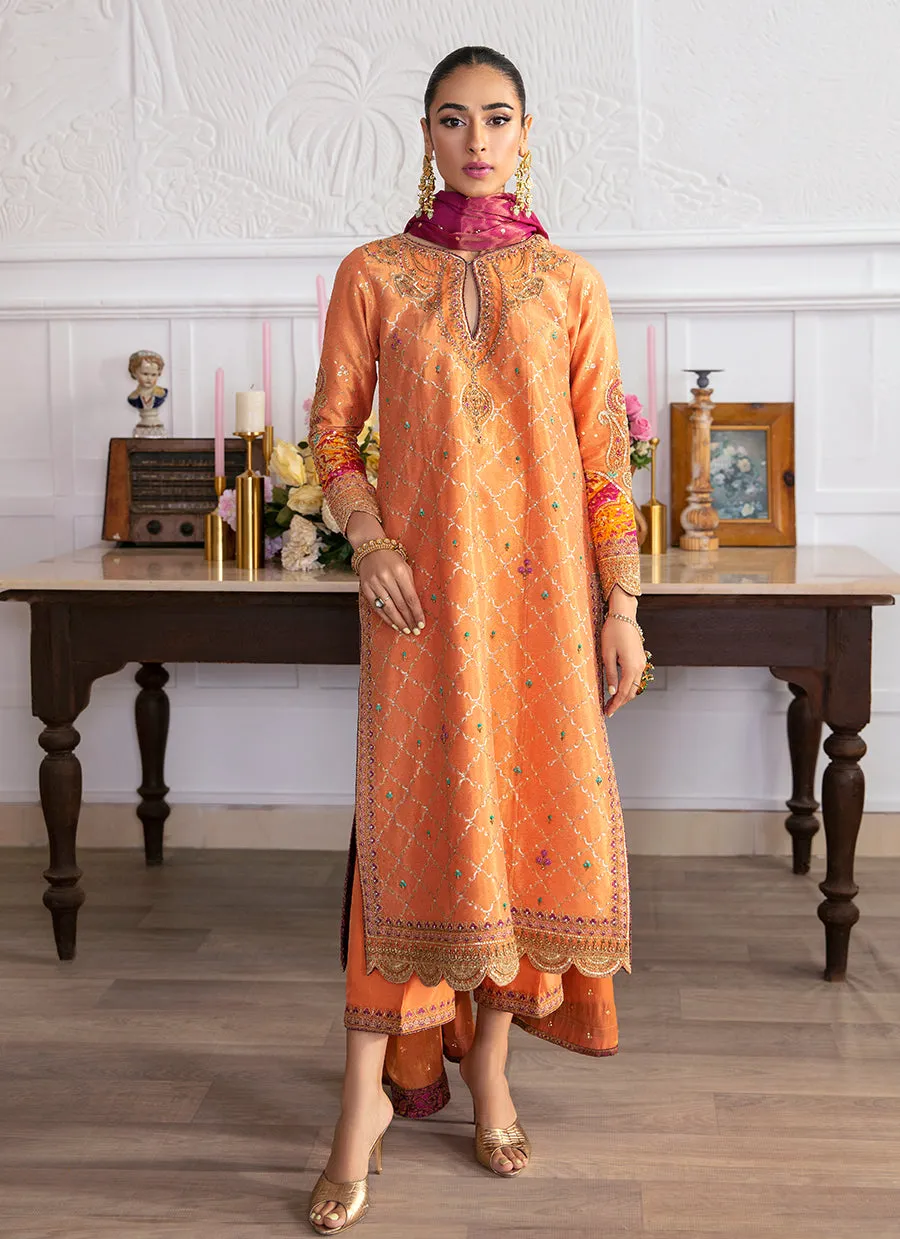 Aleen Apricot Shirt And Dupatta