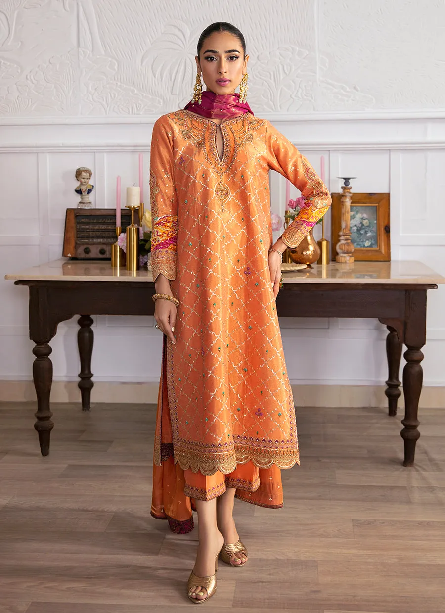 Aleen Apricot Shirt And Dupatta