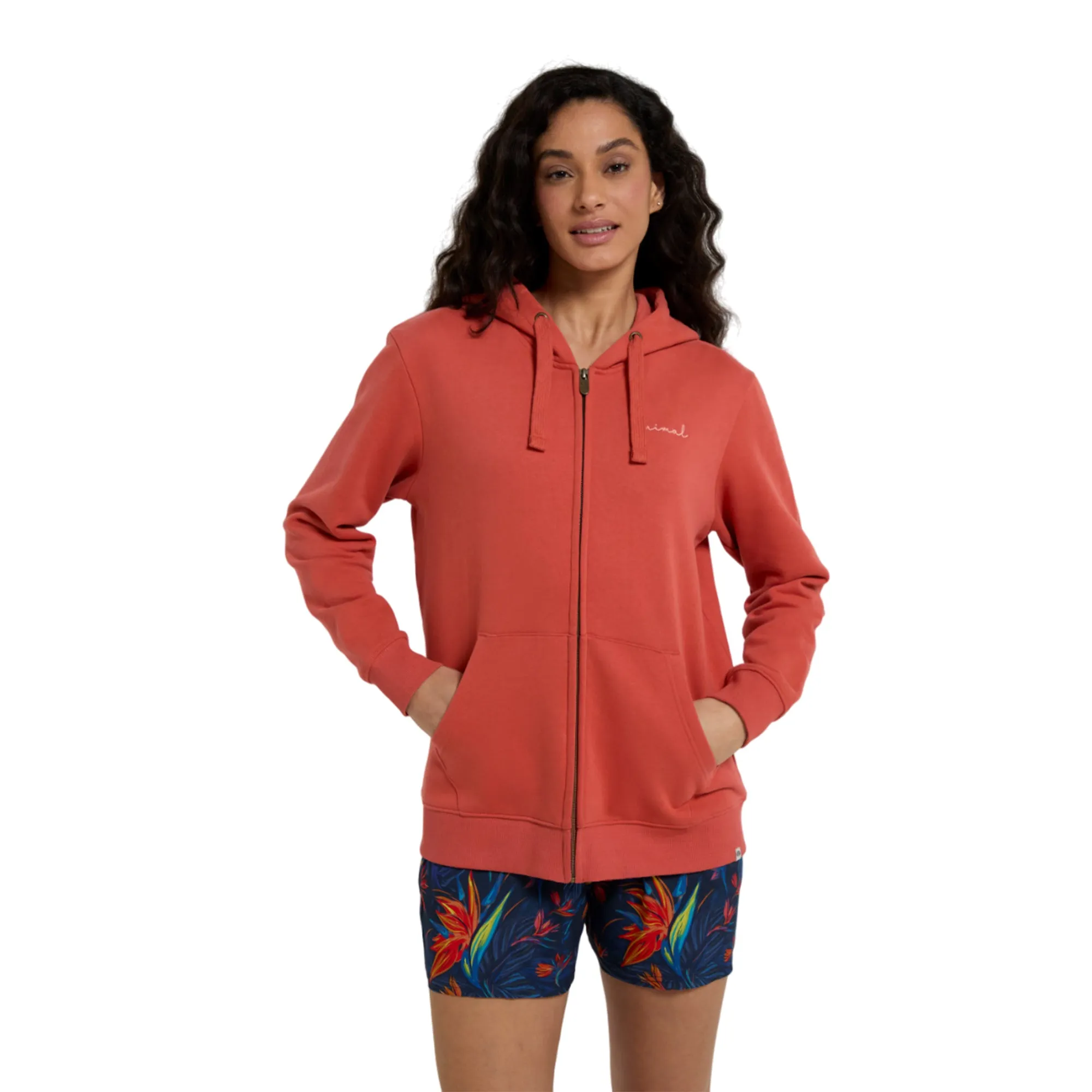 Animal Womens/Ladies Maya Back Print Organic Full Zip Hoodie