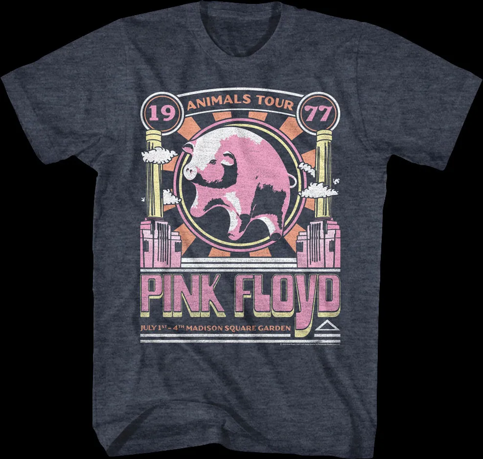 Animals Tour 1977 Poster Pink Floyd T-Shirt