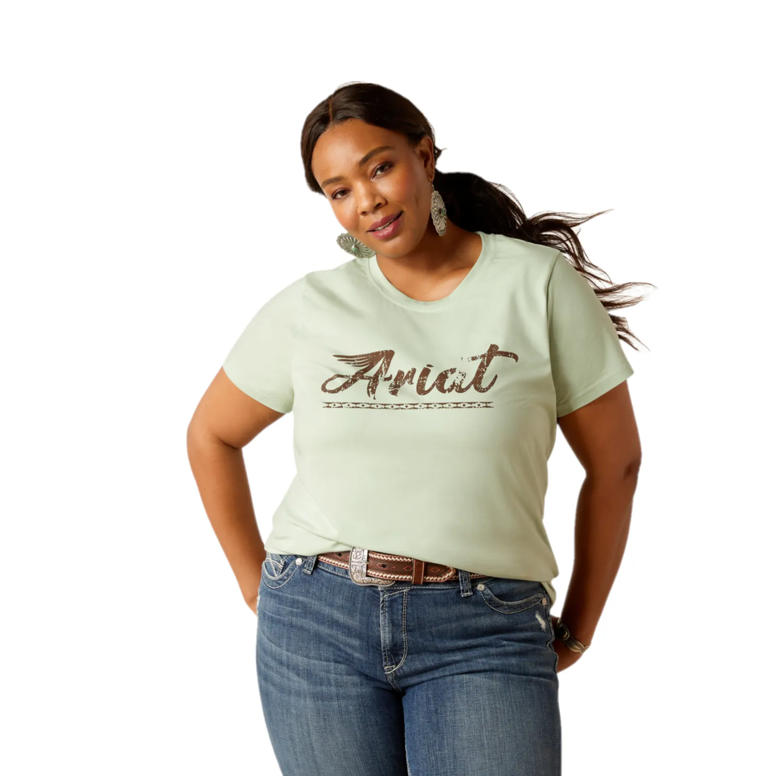 Ariat Ladies Classic Frosty Green Short Sleeve T-Shirt 10045093