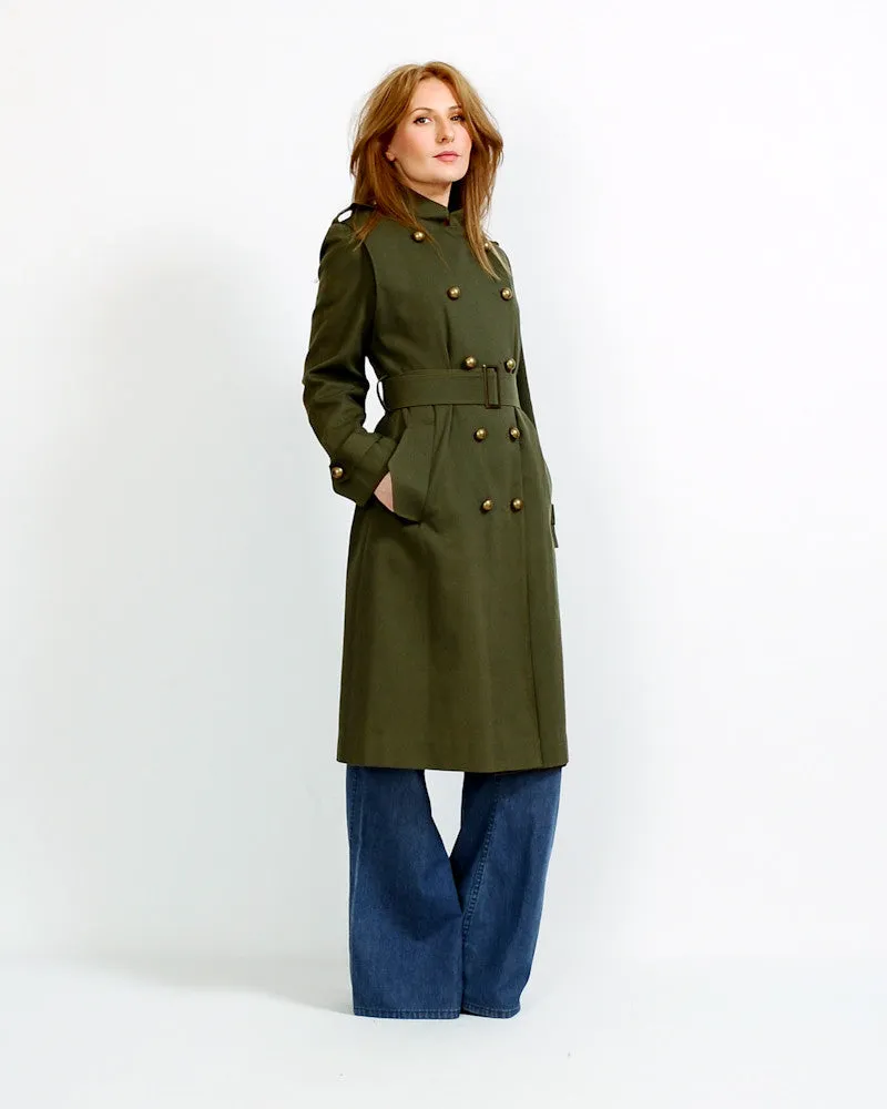 Army Green Military Trench Coat