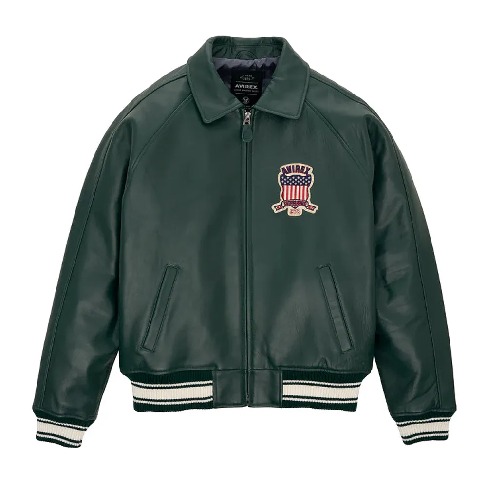 Avirex Icon Hunter Green Leather Jacket