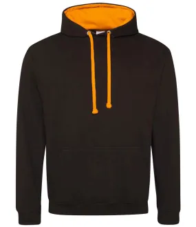 AWDis Varsity Hoodie | Jet Black/Orange Crush