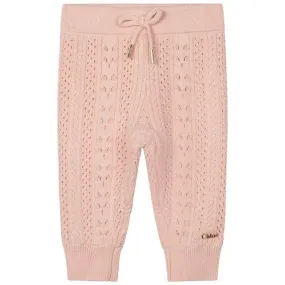 Baby Girls Pink  Knitted Trousers