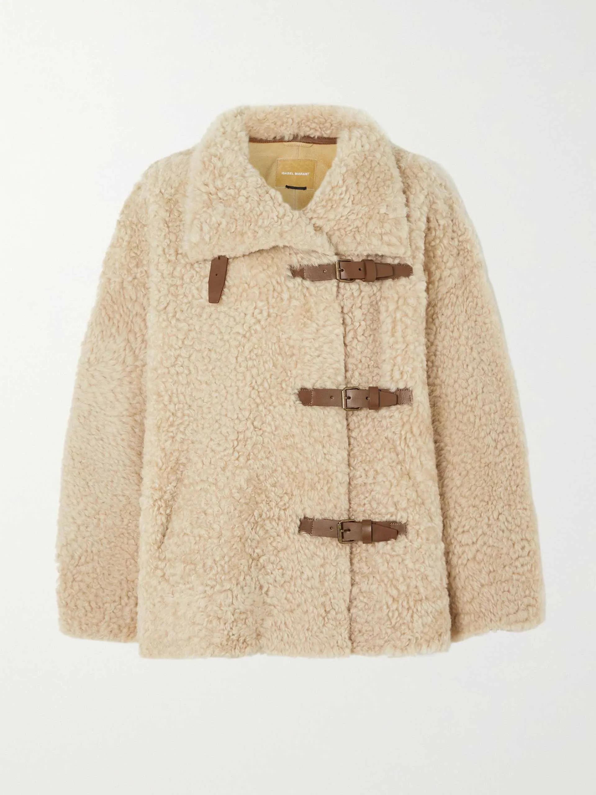 Beige shearling coat