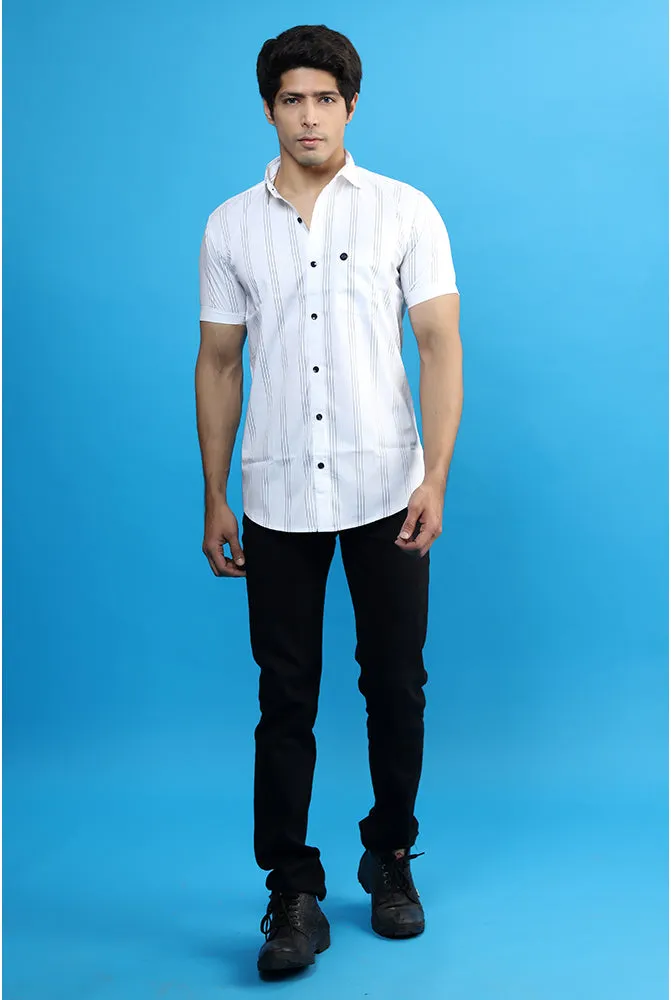 Best White Shirts for Men - Men Casual White Lining Shirt