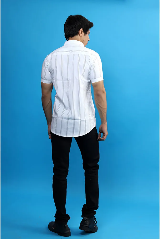 Best White Shirts for Men - Men Casual White Lining Shirt