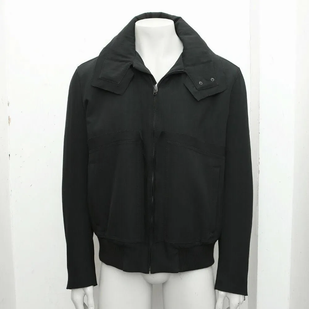 Black Bomber Jacket With Raw Edge Seams