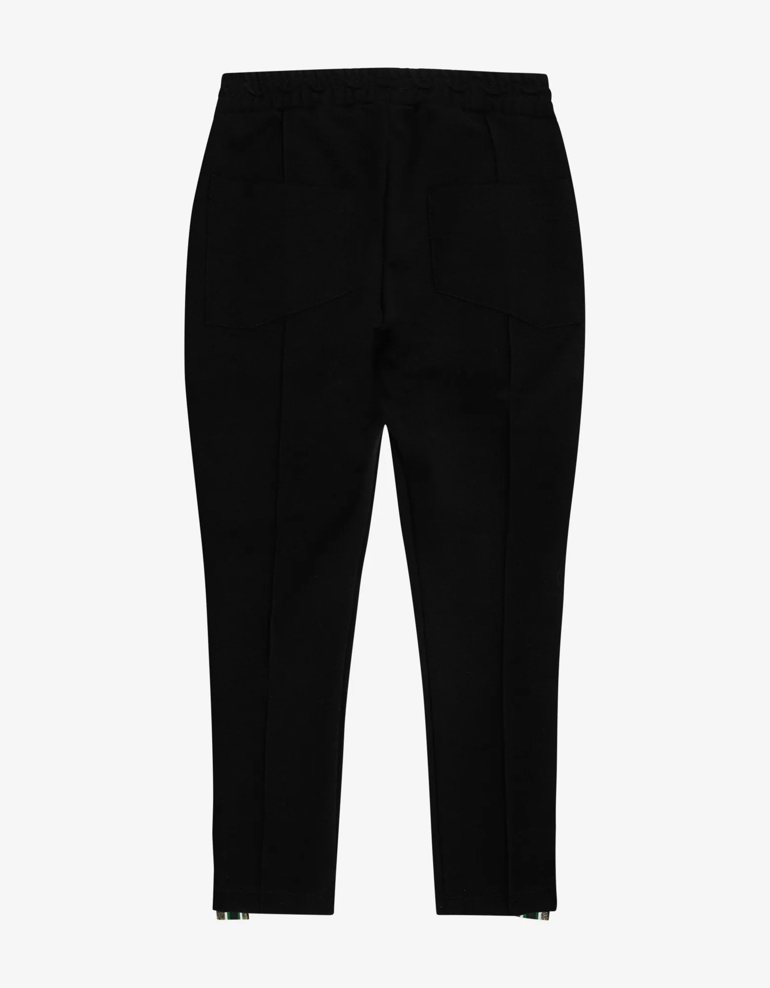 Black Cropped Traxedo Pants with Trim