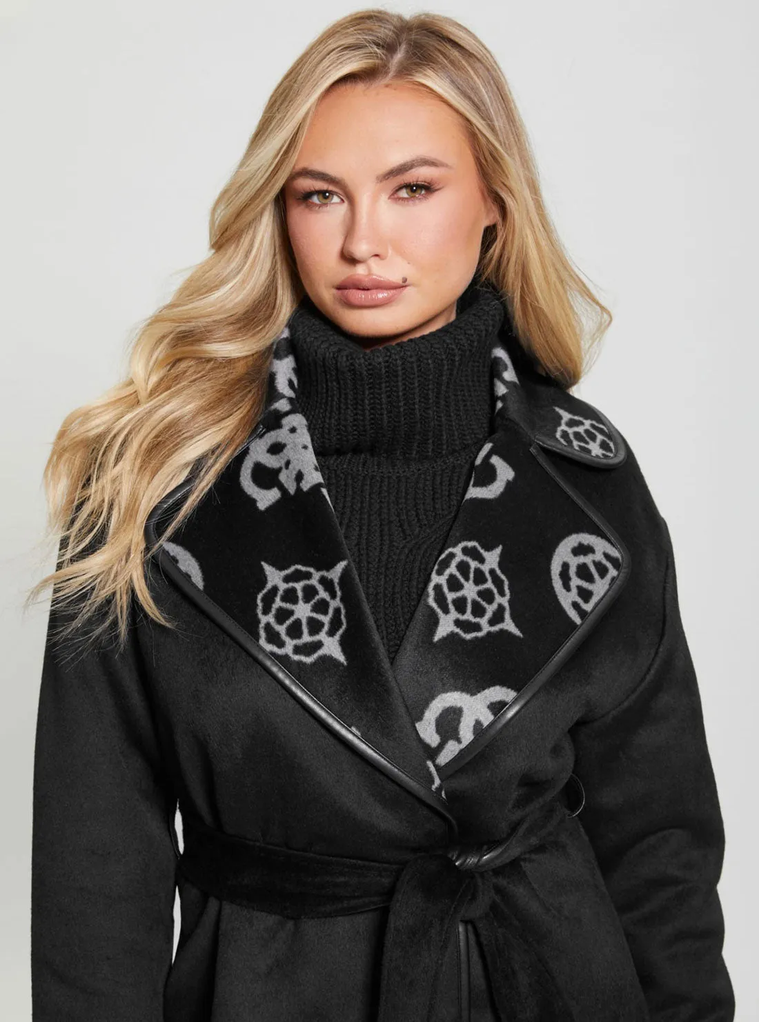 Black Ludovica Logo Coat