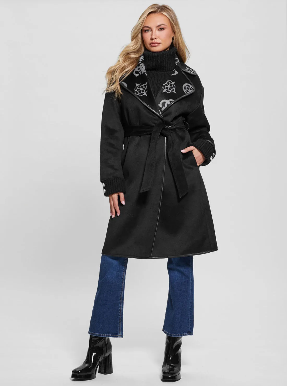 Black Ludovica Logo Coat