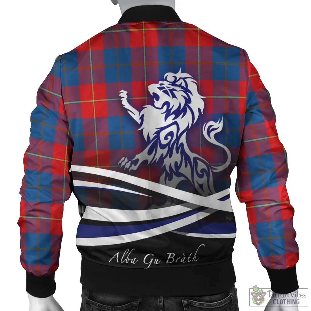 Blane Tartan Bomber Jacket with Alba Gu Brath Regal Lion Emblem