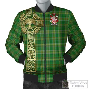 Boran Irish Clan Tartan Bomber Jacket with Coat of Arms Celtic Tree of Life Style