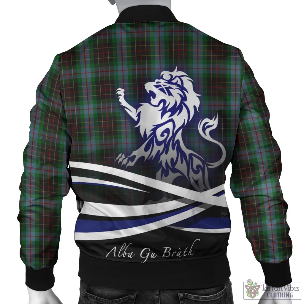 Brodie Hunting Tartan Bomber Jacket with Alba Gu Brath Regal Lion Emblem