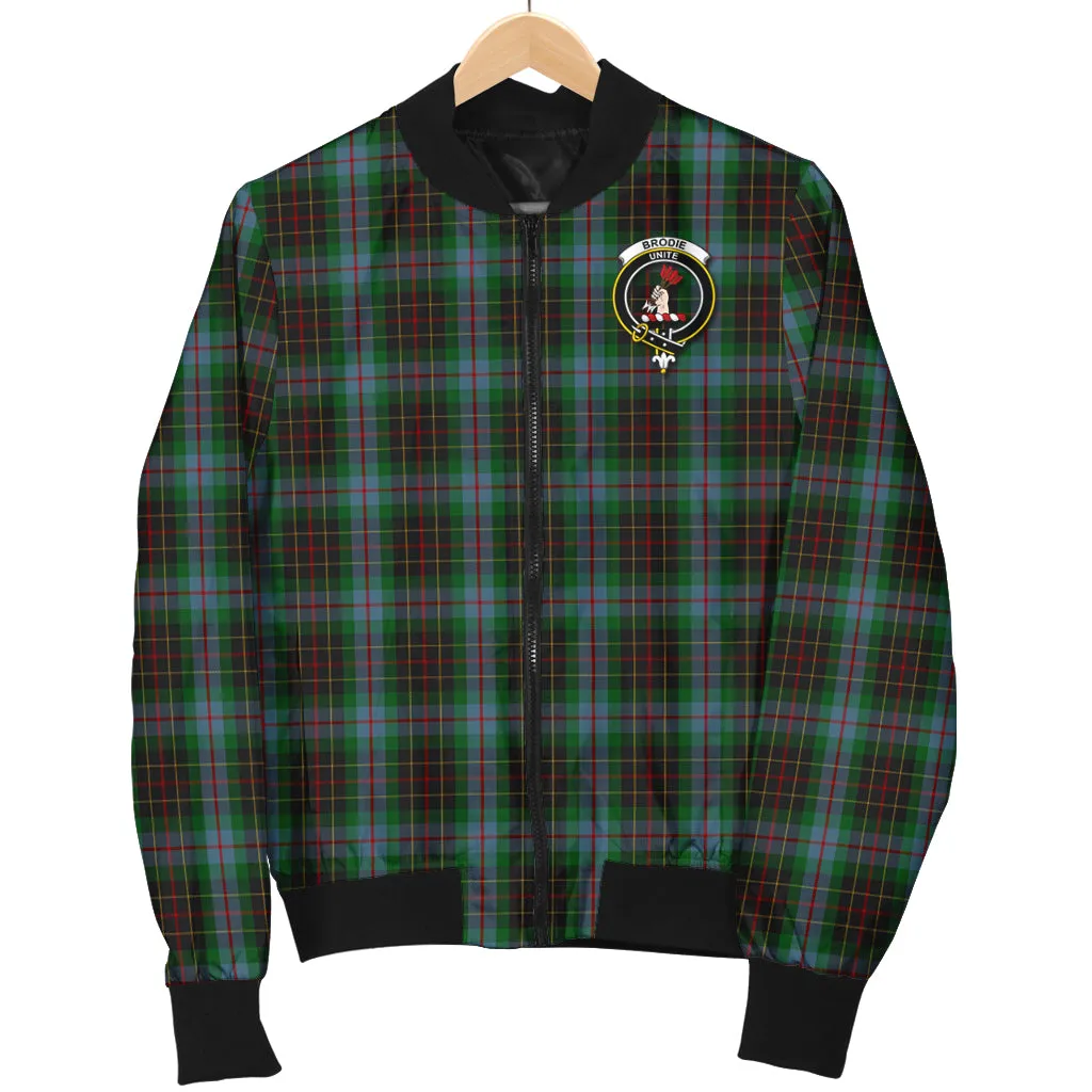 Brodie Hunting Tartan Bomber Jacket with Family Crest