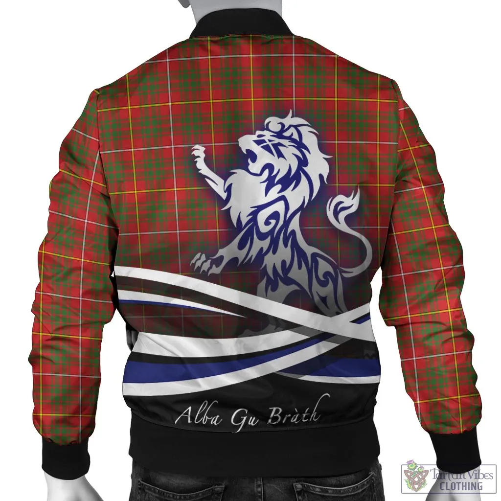 Bruce Modern Tartan Bomber Jacket with Alba Gu Brath Regal Lion Emblem