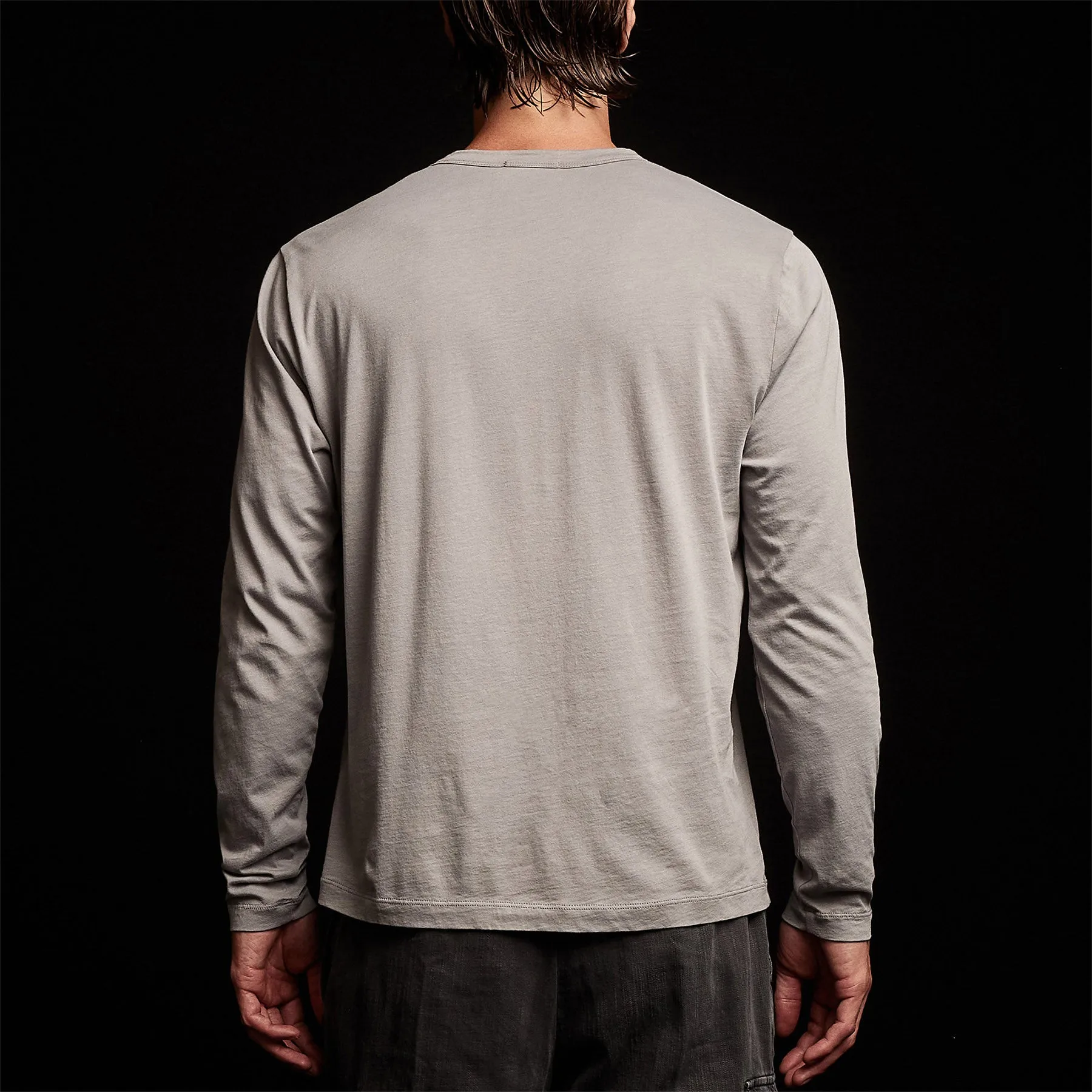 Brushed Lotus Henley - Silver Grey