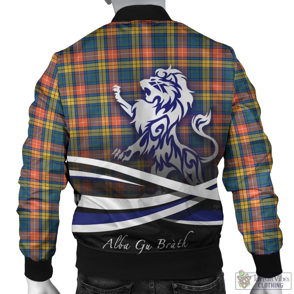 Buchanan Ancient Tartan Bomber Jacket with Alba Gu Brath Regal Lion Emblem