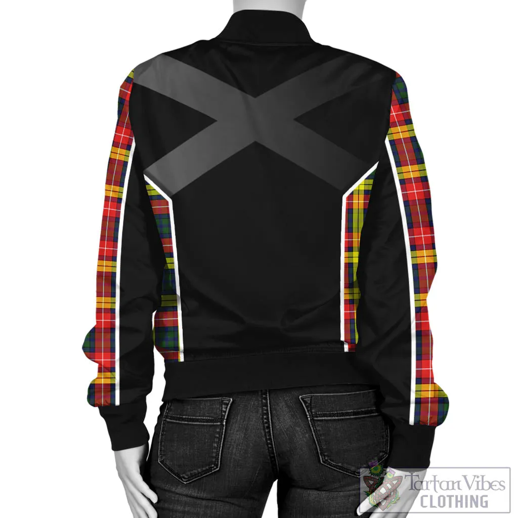 Buchanan Modern Tartan Bomber Jacket with Family Crest and Scottish Thistle Vibes Sport Style