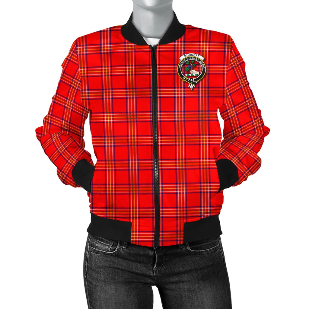 Burnett Modern Tartan Bomber Jacket with Family Crest