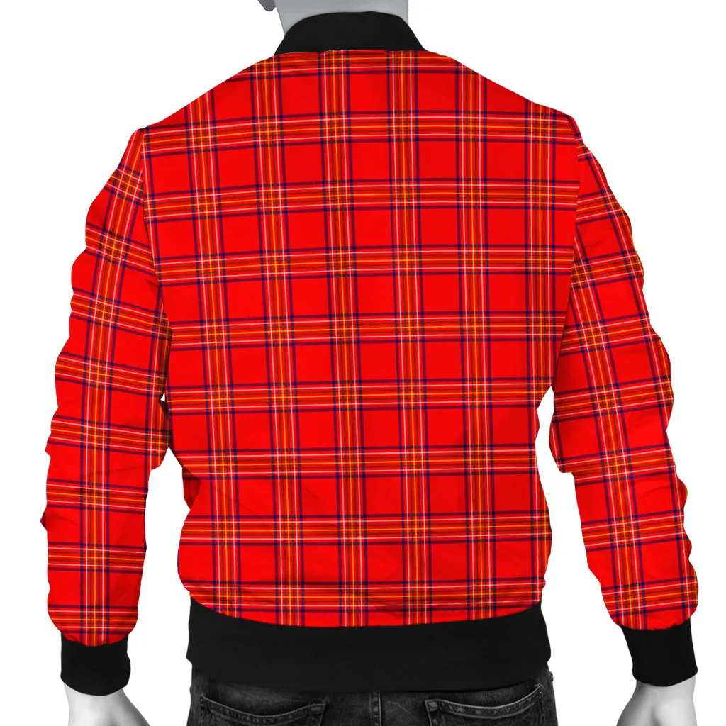 Burnett Modern Tartan Bomber Jacket with Family Crest