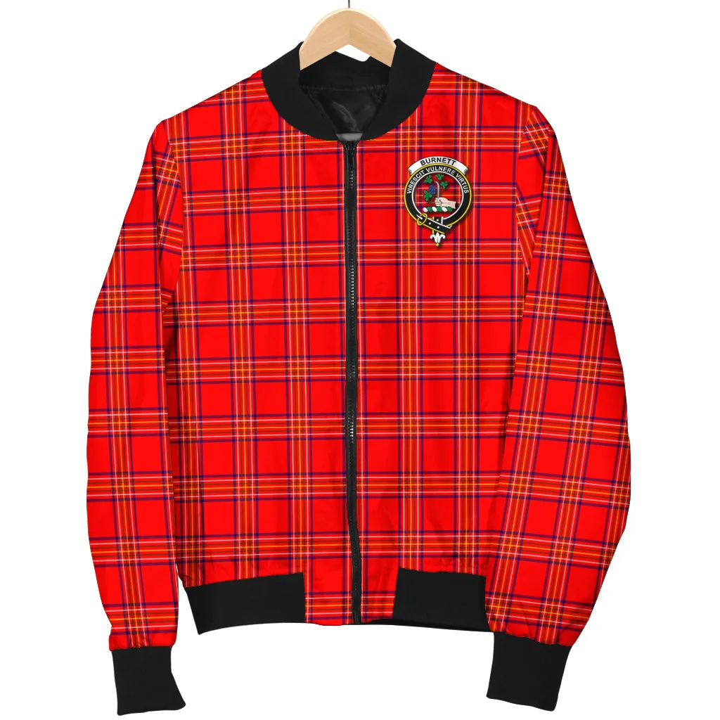 Burnett Modern Tartan Bomber Jacket with Family Crest