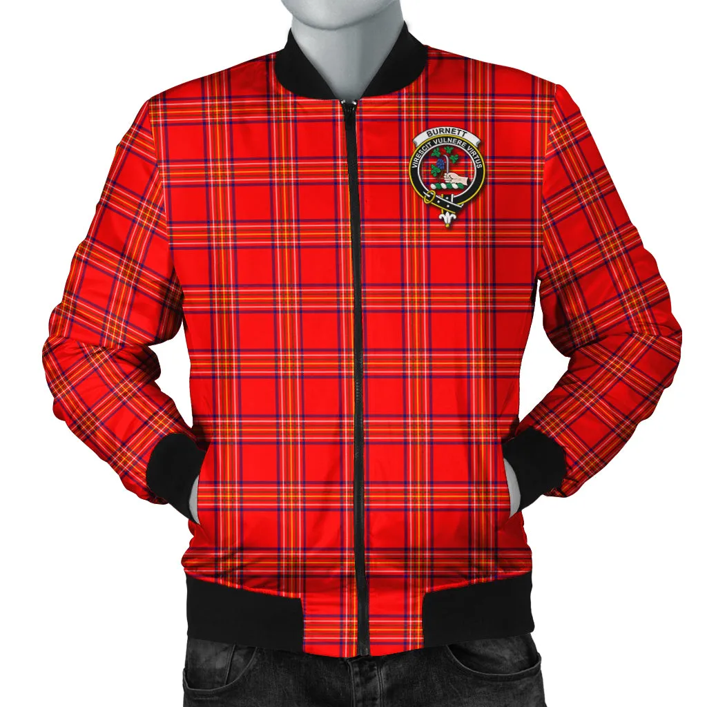 Burnett Modern Tartan Bomber Jacket with Family Crest