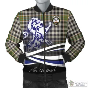 Burns Check Tartan Bomber Jacket with Alba Gu Brath Regal Lion Emblem