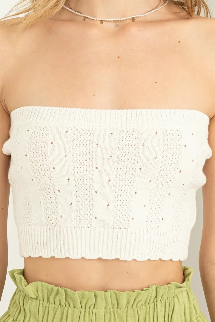 Buxom Babe Whip Cream Knit Tube Top