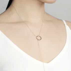 Circle thread Necklace - 14K/ 18K Gold