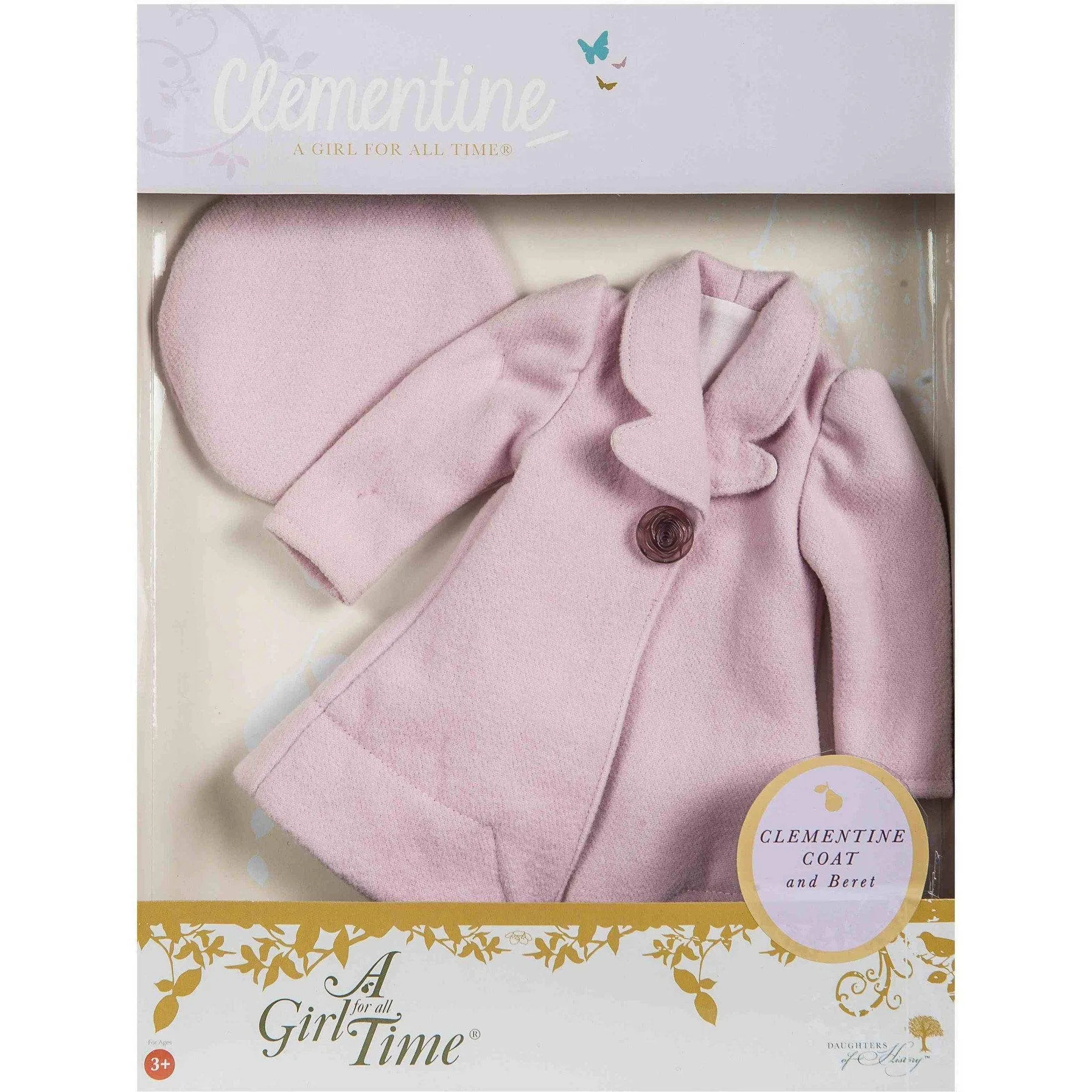 Clementine's Pink Coat and Beret - A Girl for All Time 16 inch doll clothes