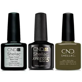 CND - Shellac Xpress5 Combo - Base, Top & Cap & Gown (0.25 oz)