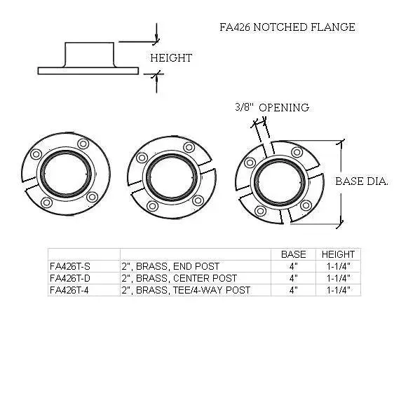 Cross-Notched Flange for 2" Tubing