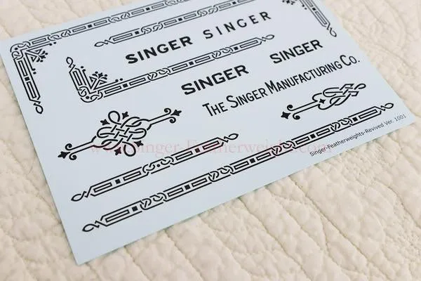 Decals, Celtic Knot Style for the Singer Featherweight 221, 221K Sewing Machine 1937-1953