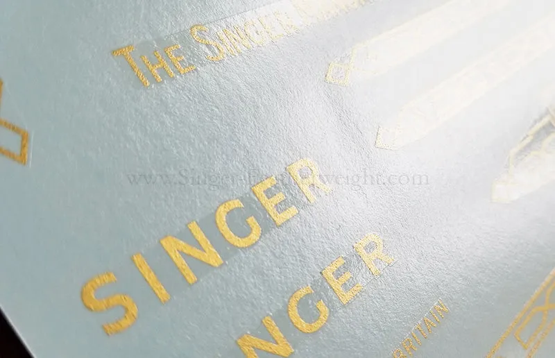 Decals, Paperclip Style for the Singer Featherweight 221, 221K, 222K Sewing Machine 1953-1961