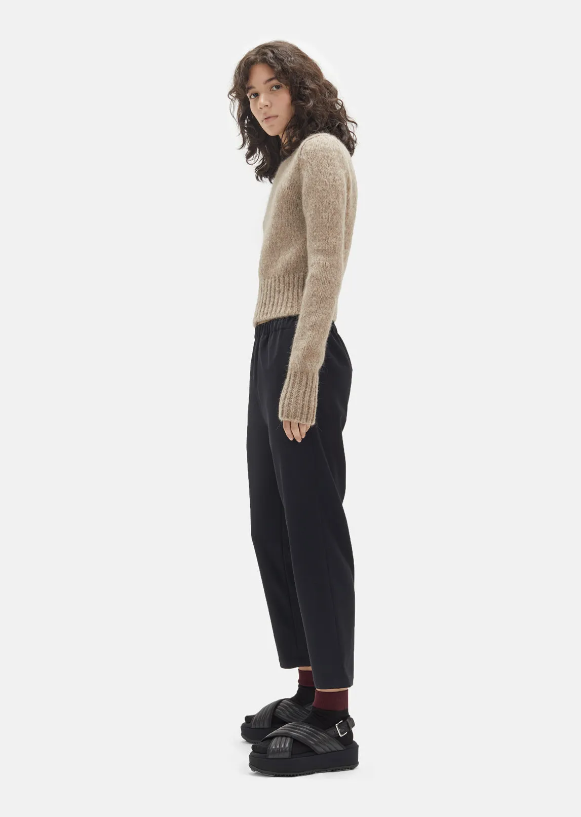 Diagonal Compact Wool Pants