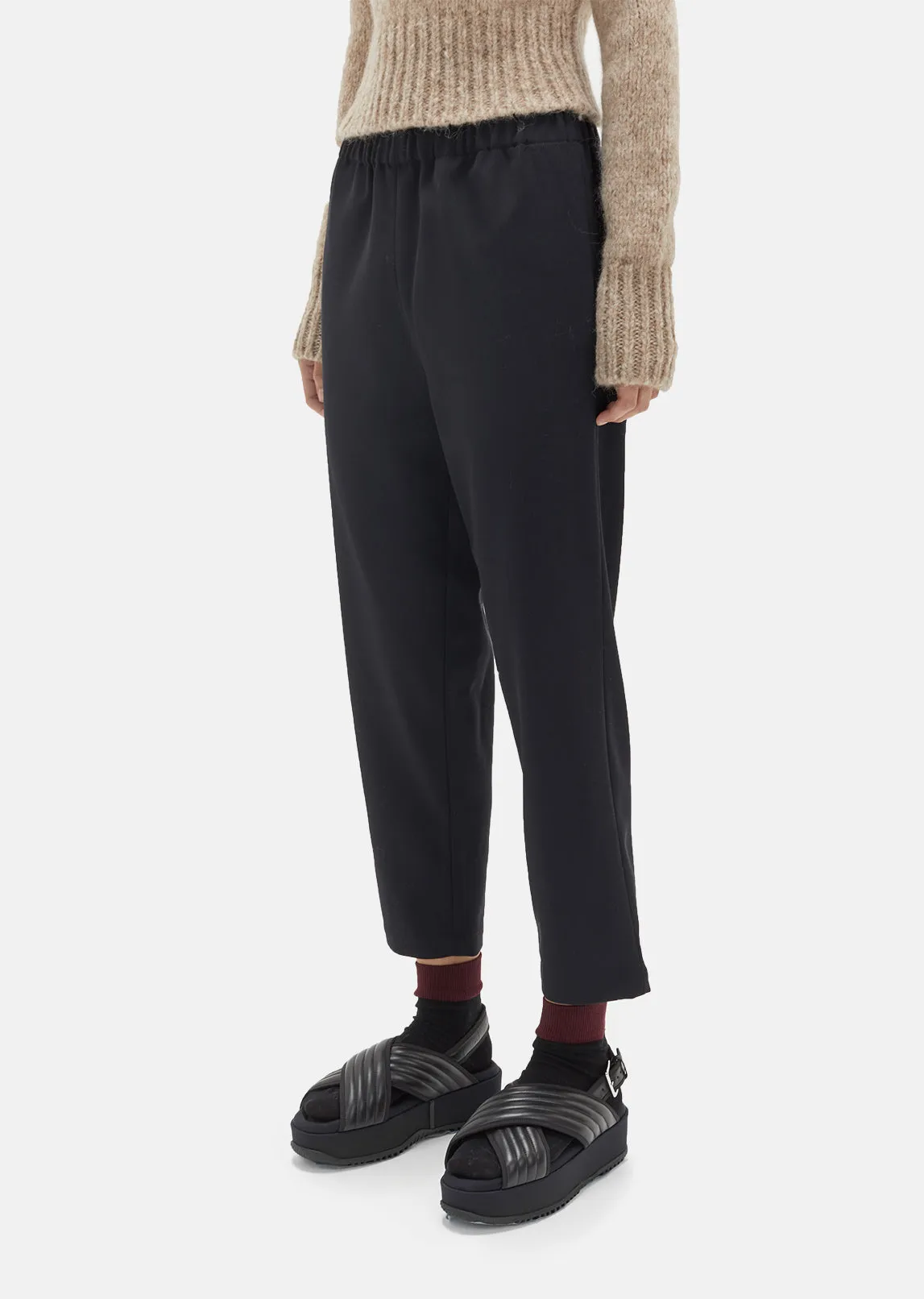 Diagonal Compact Wool Pants