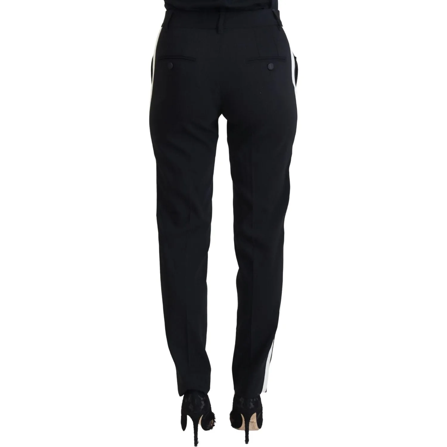 Dolce & Gabbana Elegant Black Wool-Silk Pants