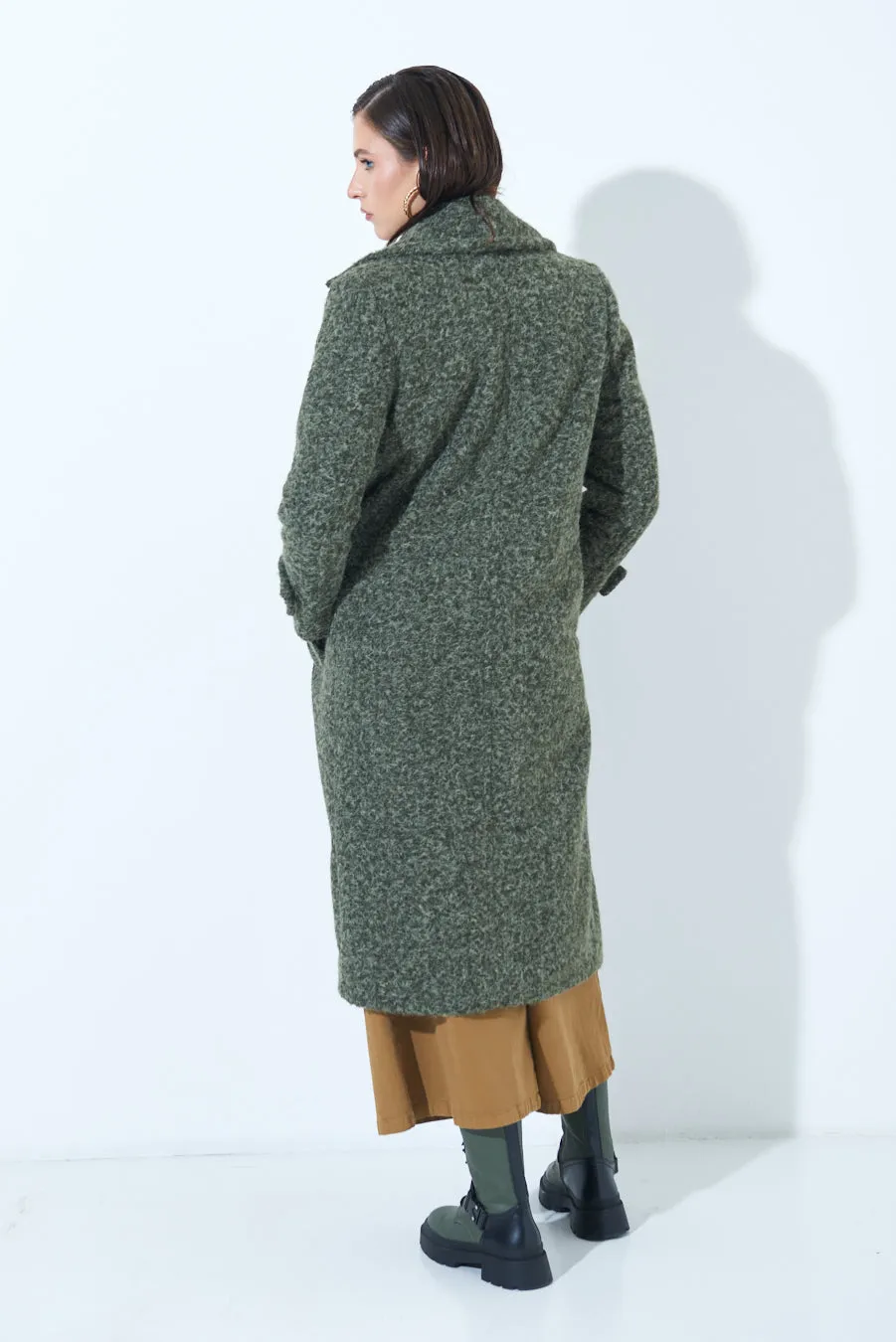 Double-breasted long wool coat wholesale