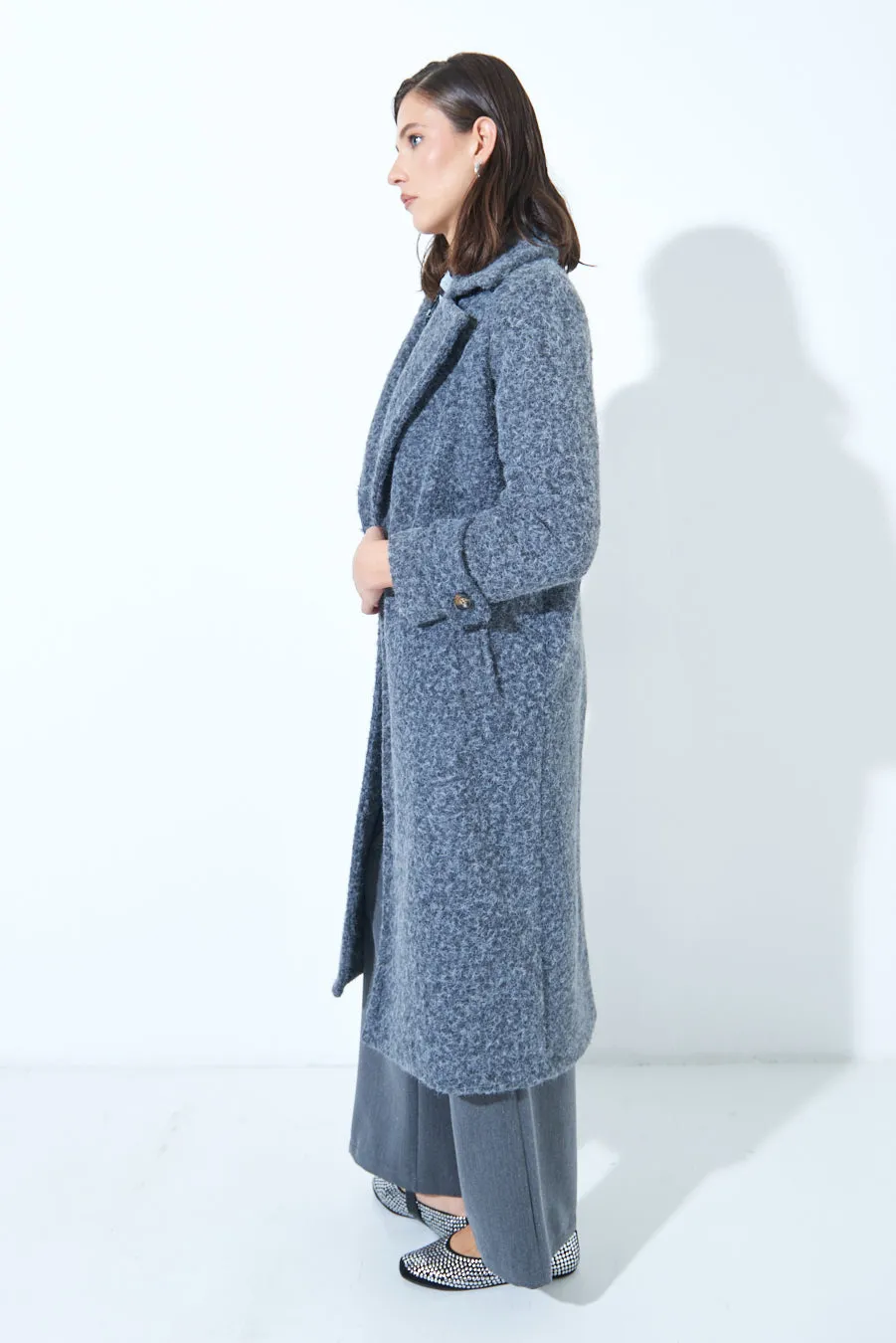 Double-breasted long wool coat wholesale