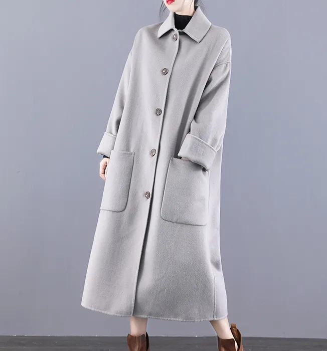 Double Face Wool  Coat Handmade Long Warm Long Women Wool Coat Jacket/9877