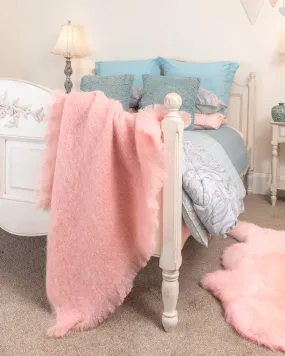 Dusk Pink Mohair Throw Blanket